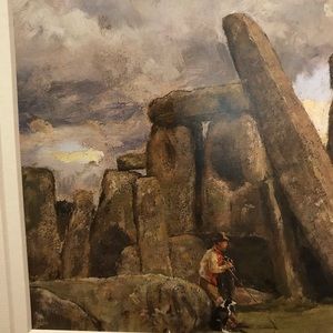 Edgar Barclay Shepherd resting at Stonehenge Print.